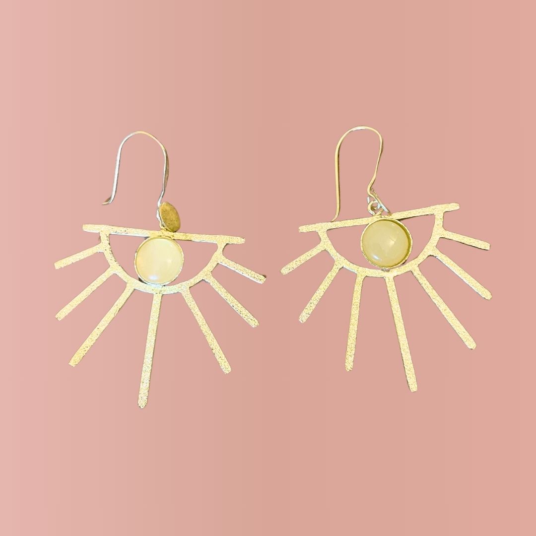 Padang Padang Sunray Earring-Yellow Stone