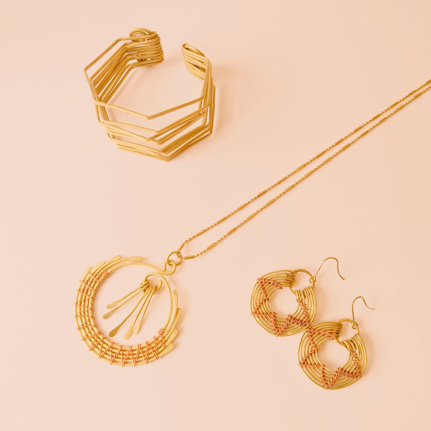 Full Moon Waterfall Necklace - Copper