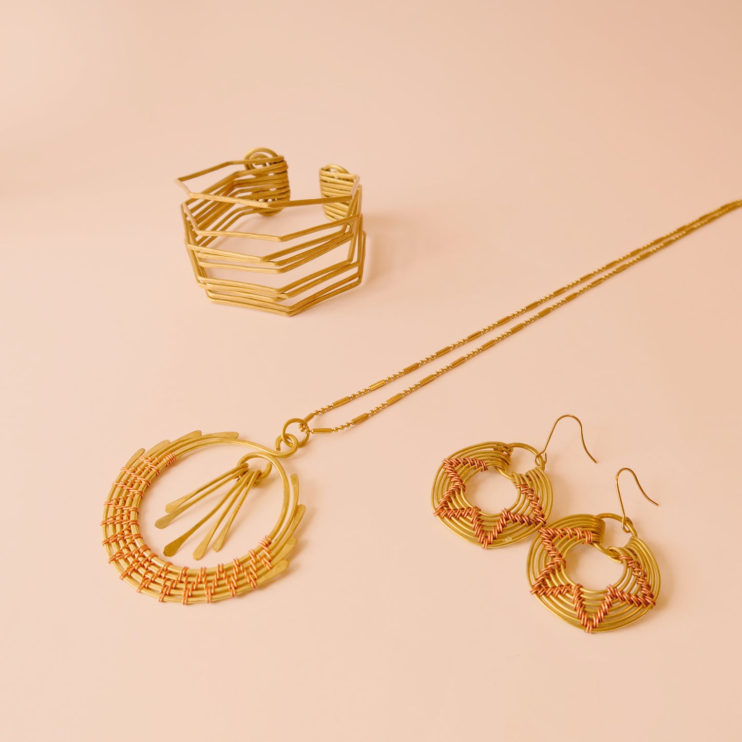 Full Moon Waterfall Necklace - Copper
