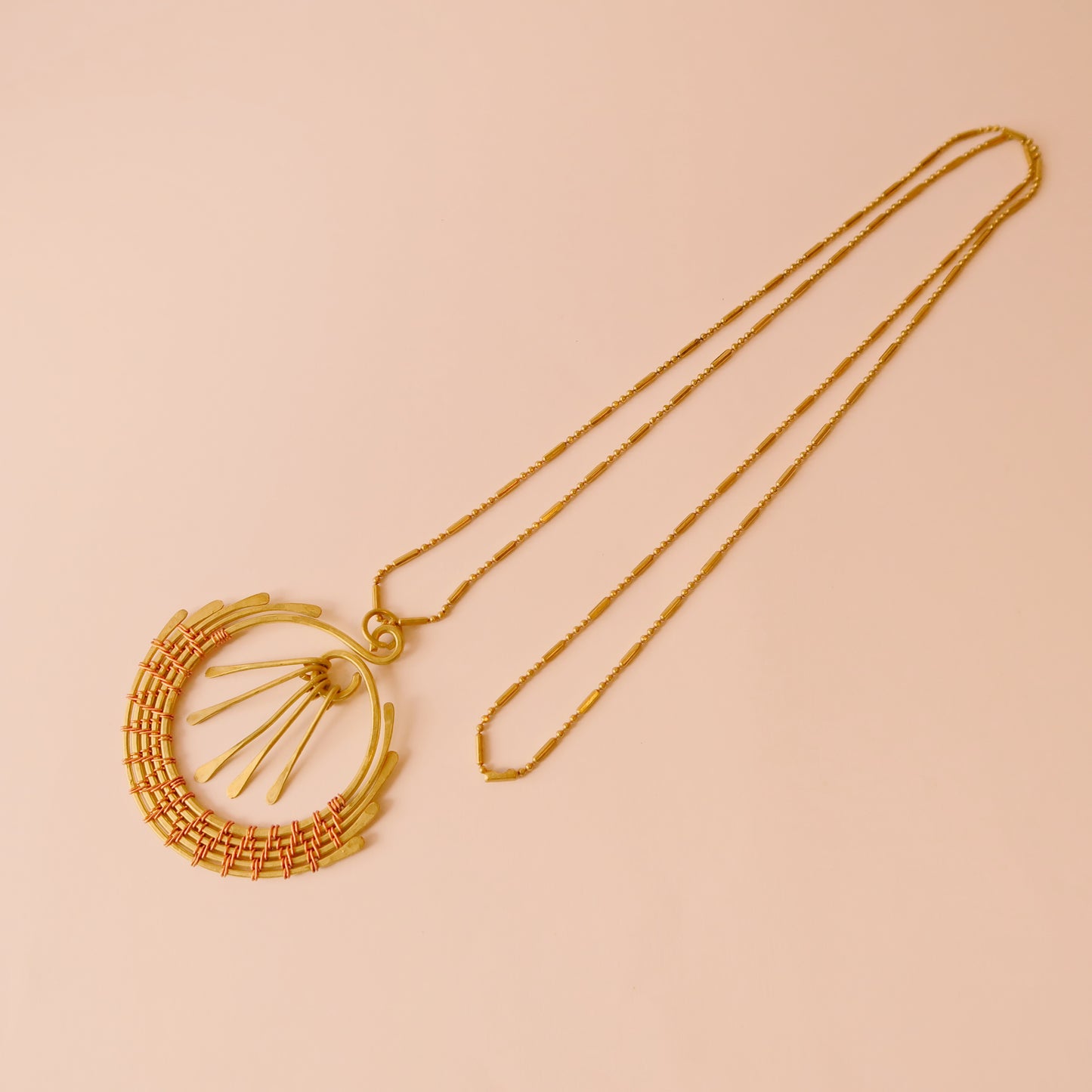 Full Moon Waterfall Necklace - Copper