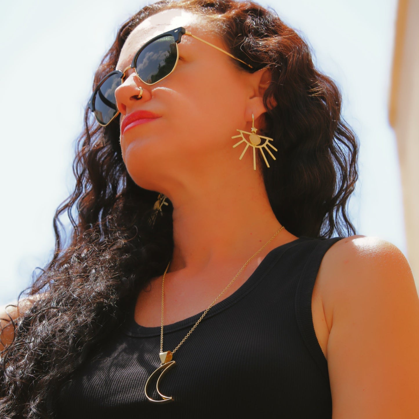Padang Padang Sunray Earring-Yellow Stone