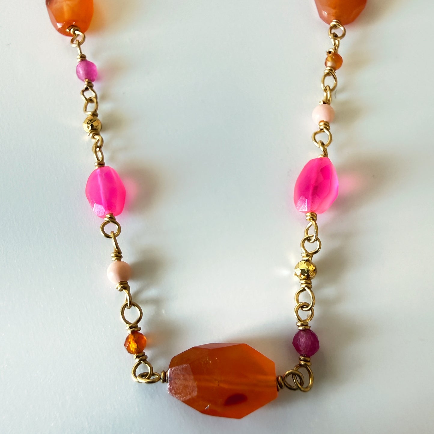 Pink Jade Multi-Stone Necklace