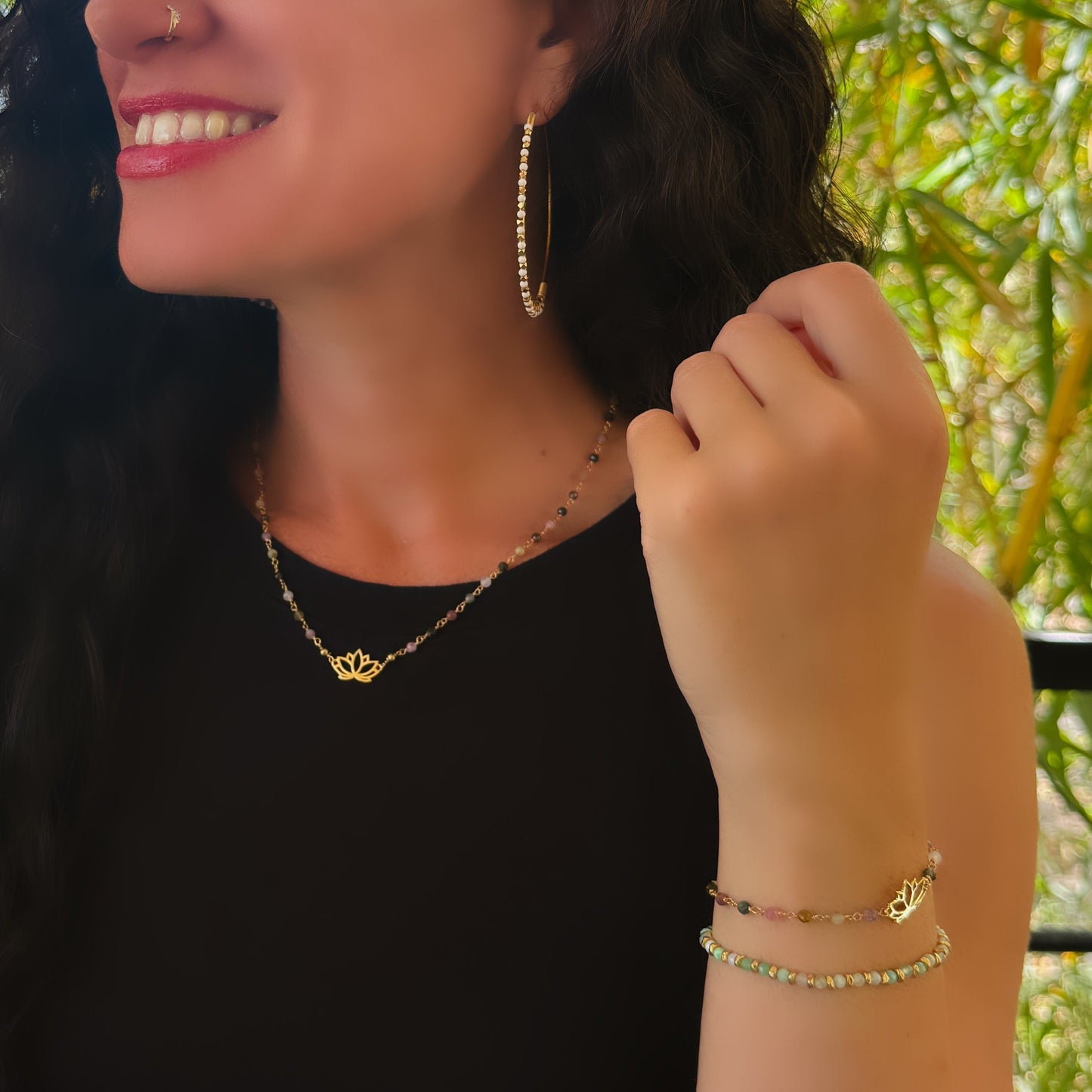 Lotus Tourmaline Necklace