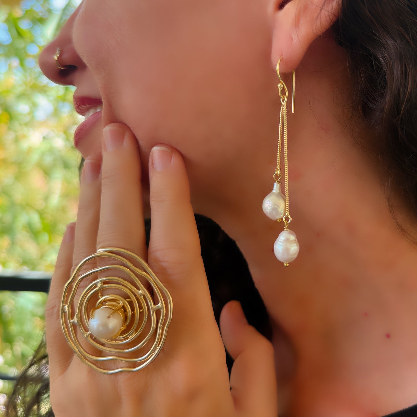 Pearl Droplets Earrings