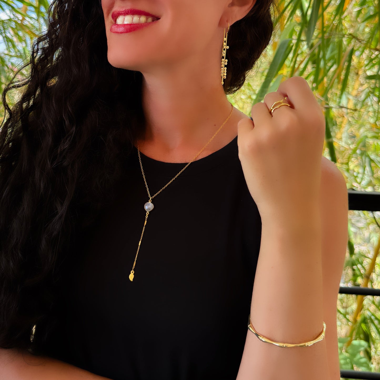 Moonstone Droplet Necklace