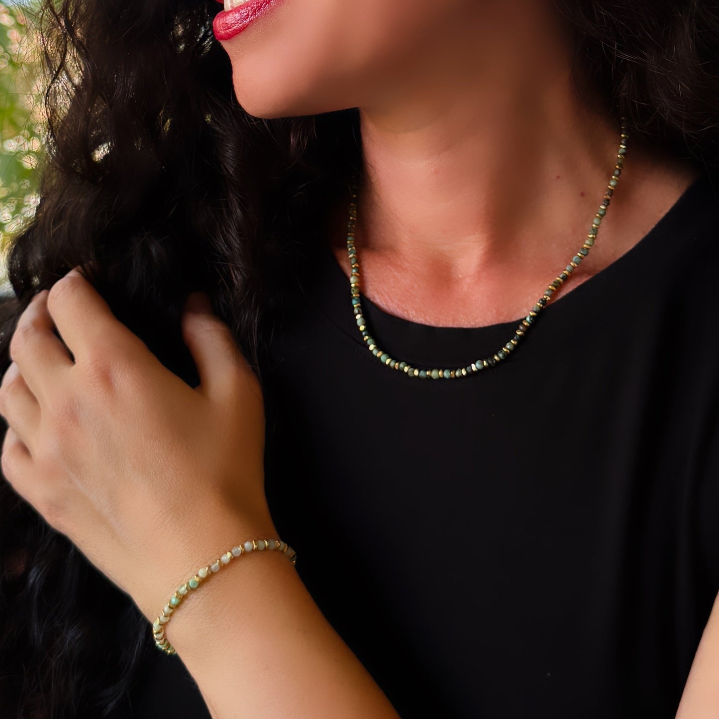 Multi-Beaded Turquoise Necklace