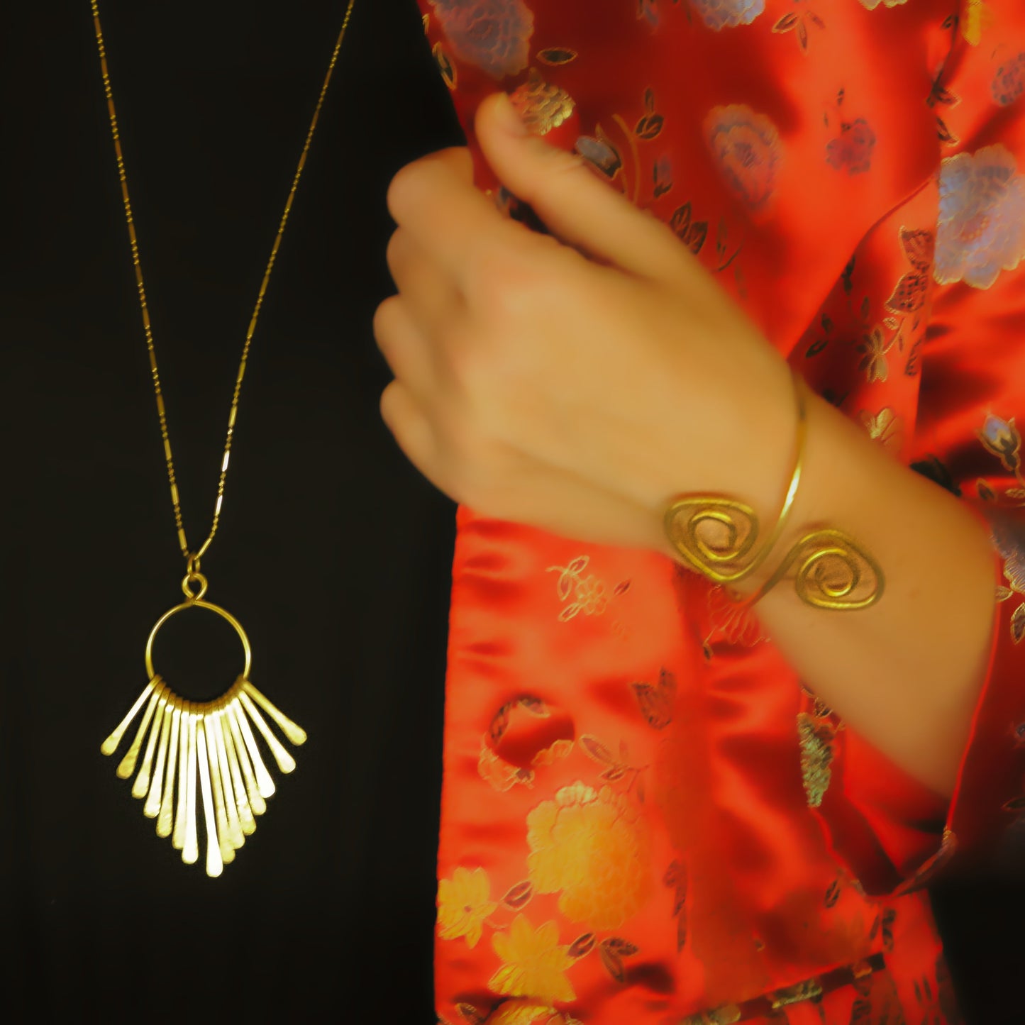 Brass Waterfall Necklace