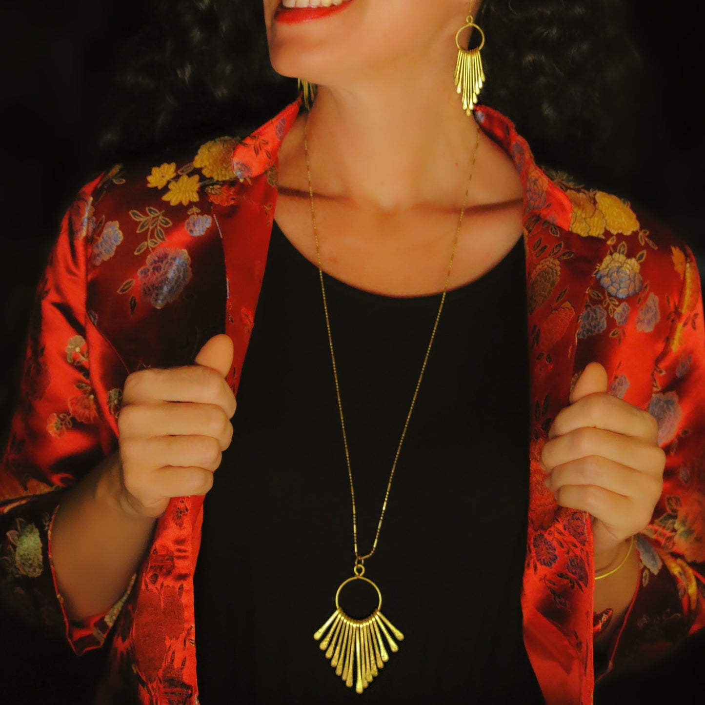 Brass Waterfall Necklace