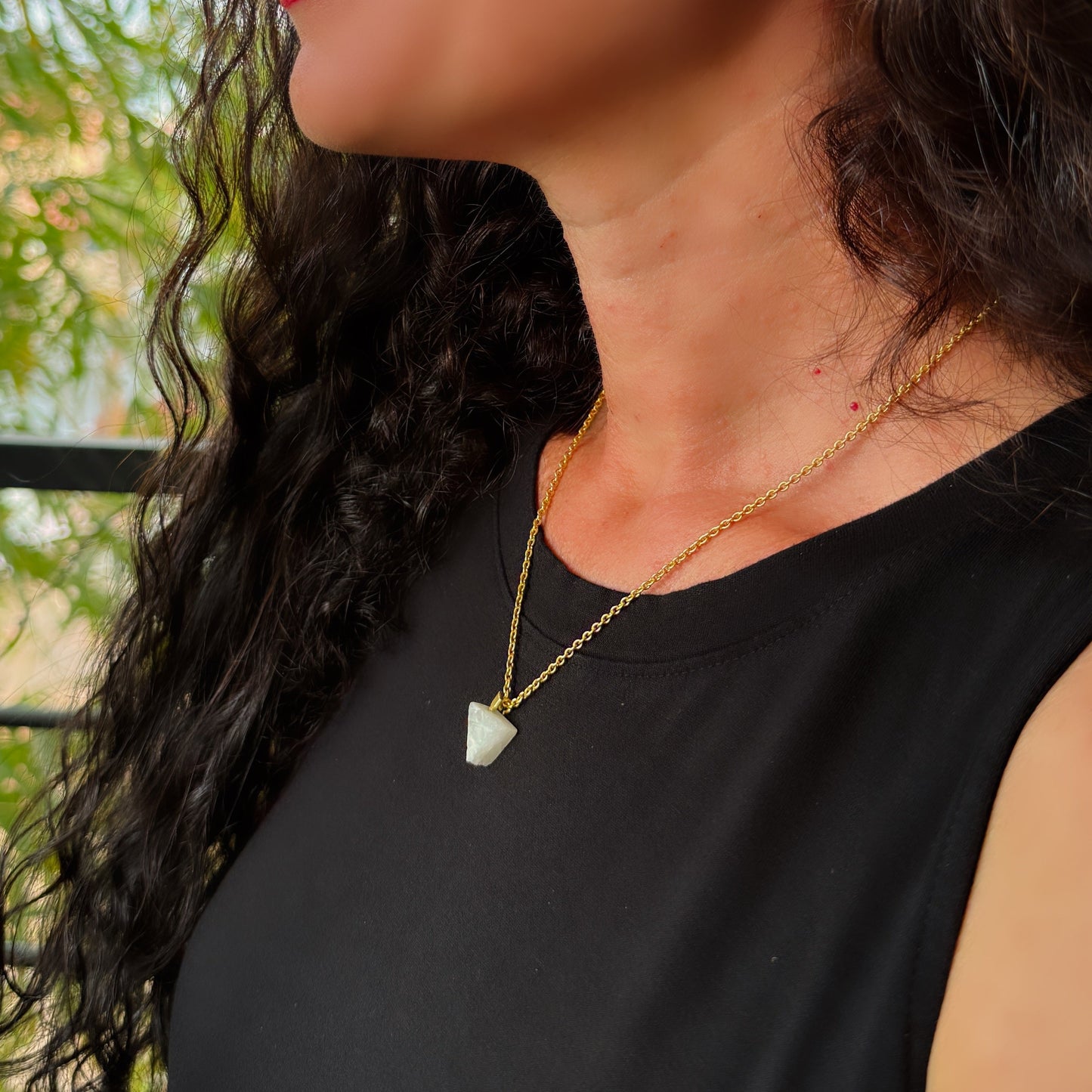 Triangle Moonstone Necklace