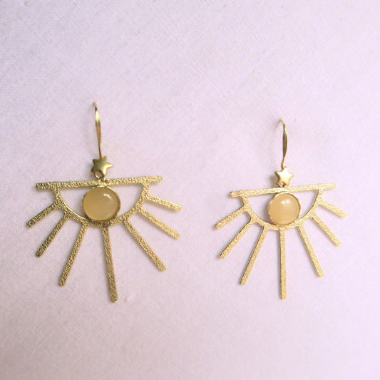Padang Padang Sunray Earring-Yellow Stone