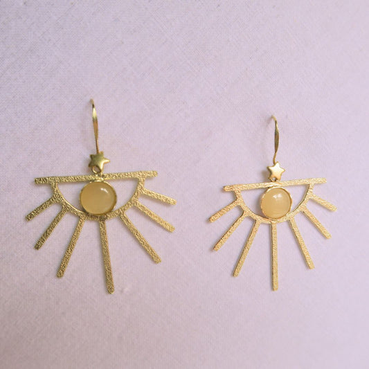 Padang Padang Sunray Earring-Yellow Stone