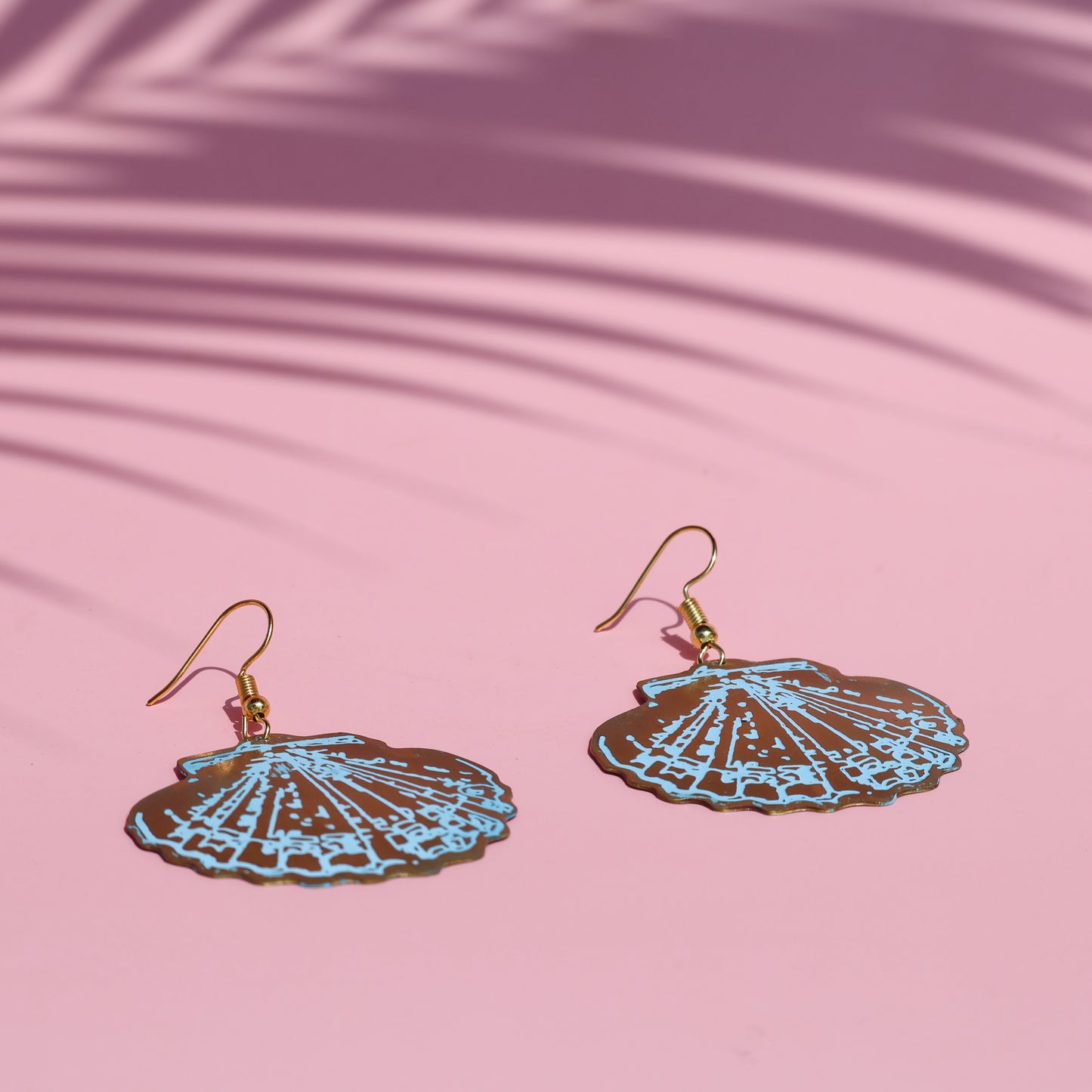 Blue Shell Patina Earrings