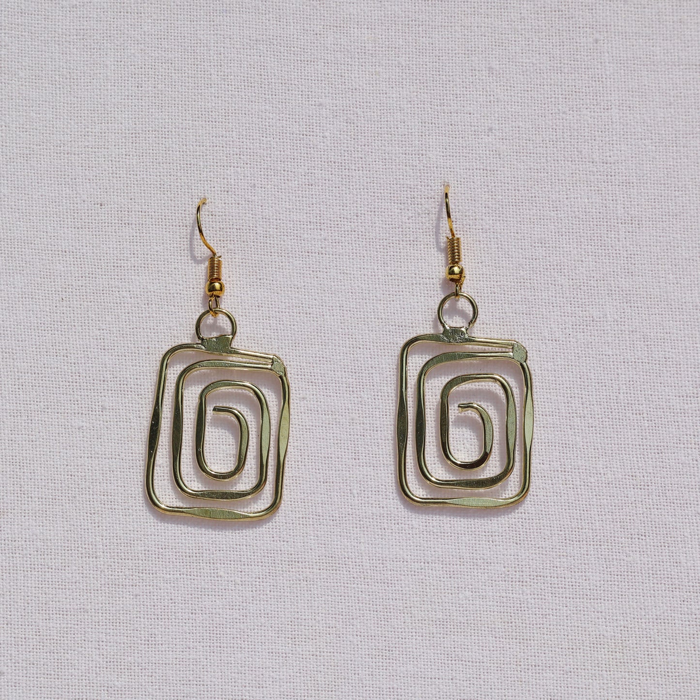 Rectangle Swirl Earrings