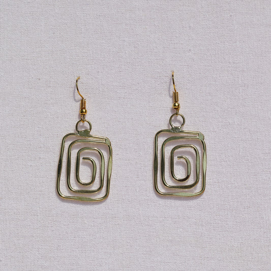 Rectangle Swirl Earrings