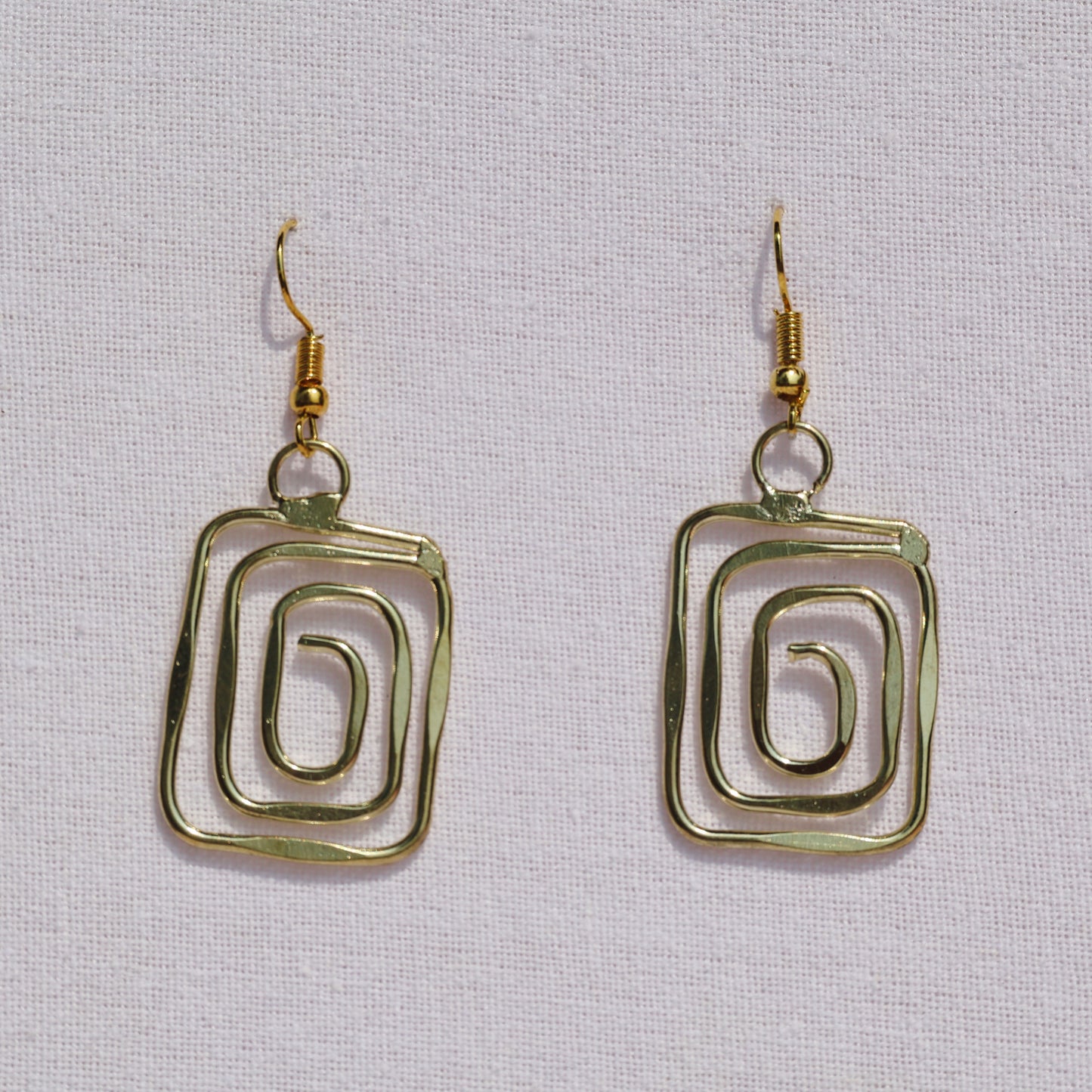 Rectangle Swirl Earrings