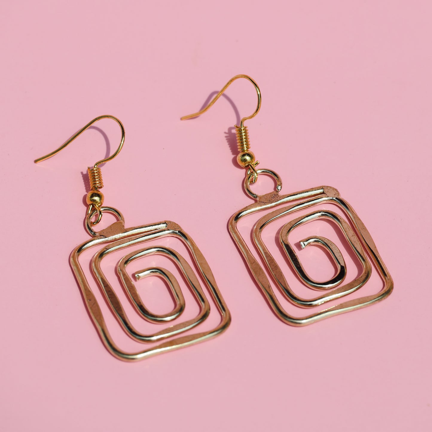 Rectangle Swirl Earrings