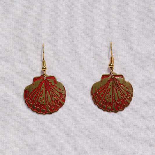 Red Shell Patina Earrings