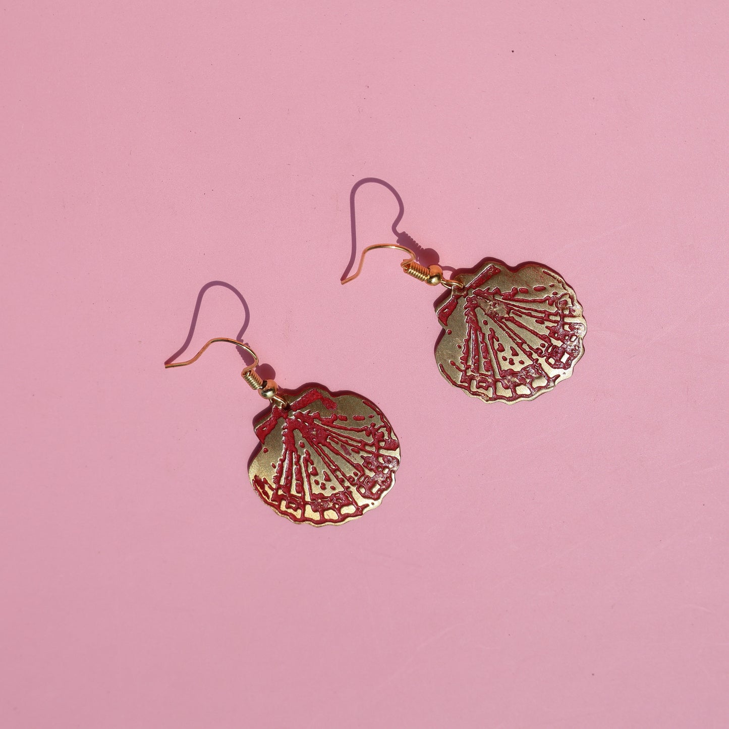 Red Shell Patina Earrings