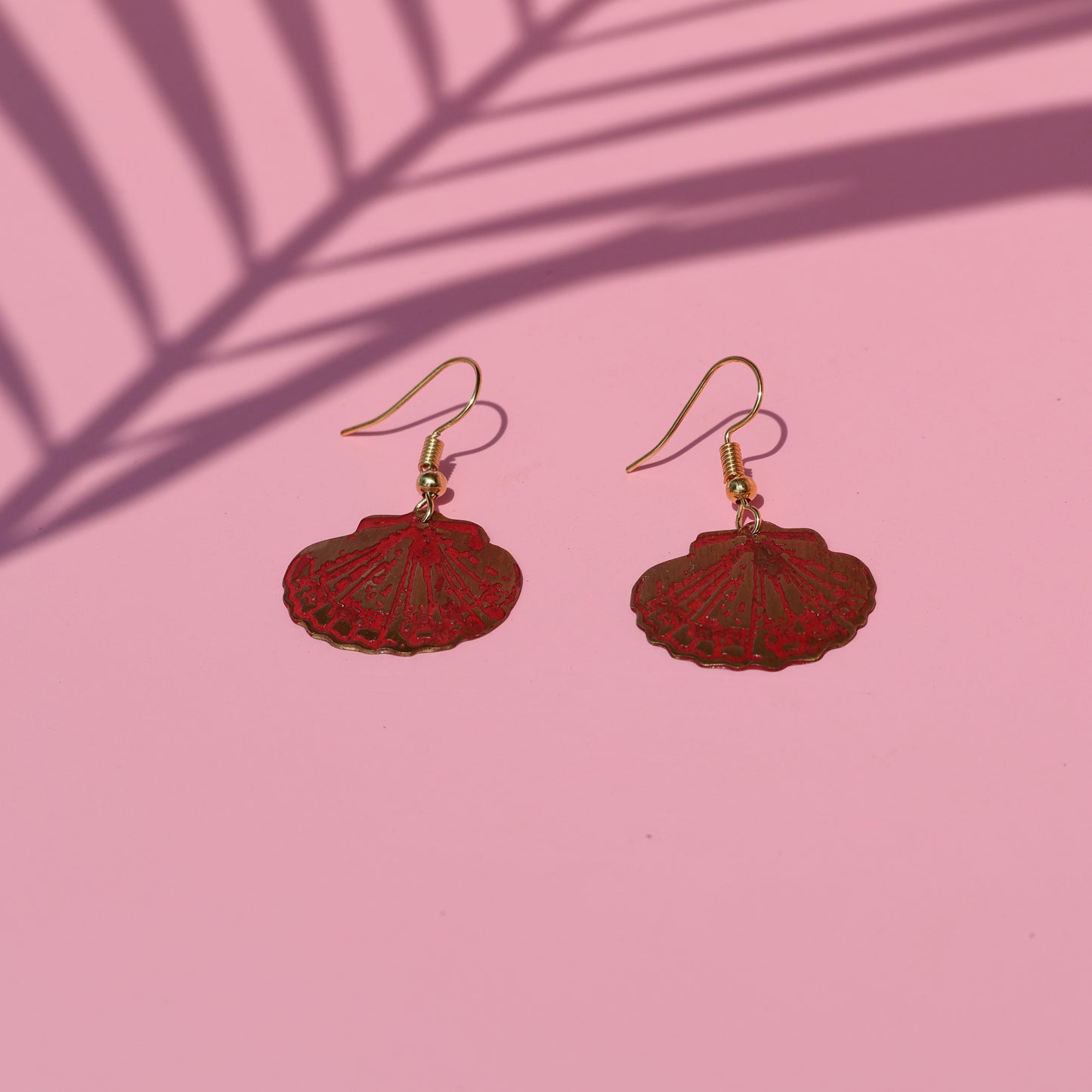 Red Shell Patina Earrings