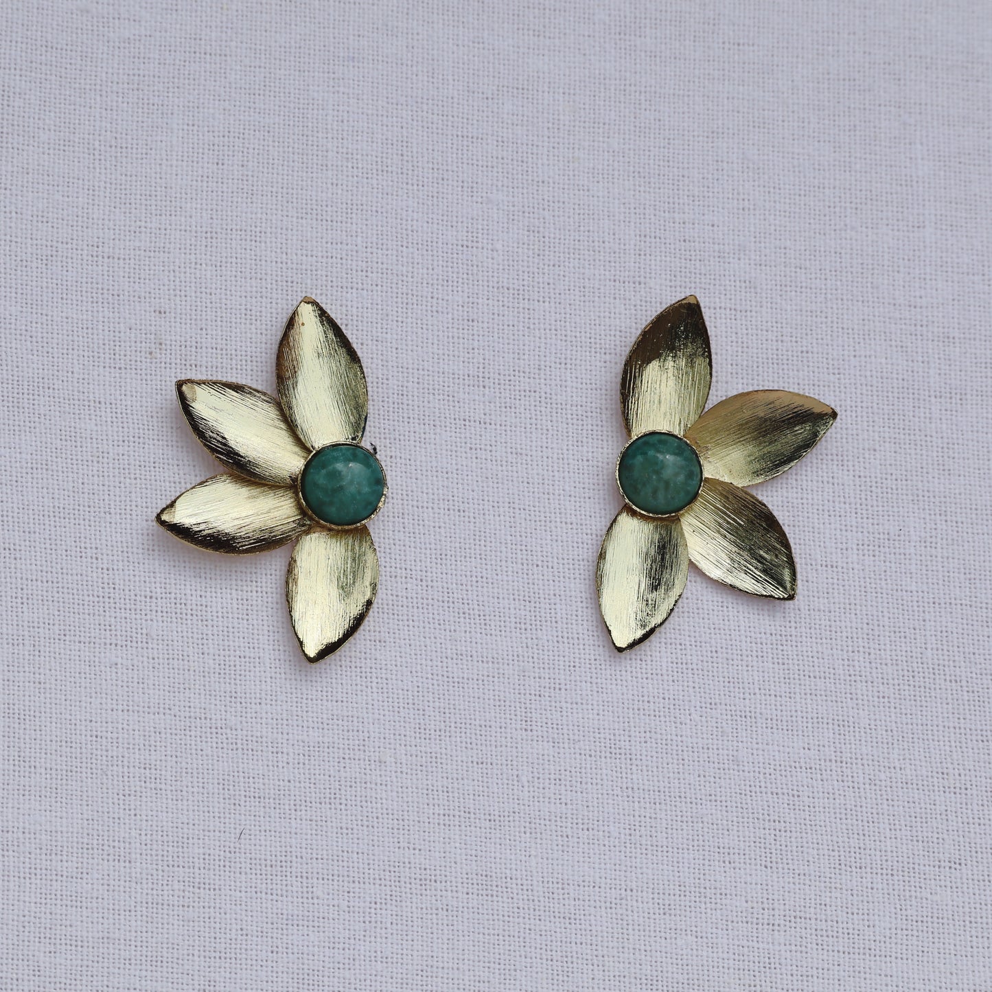 Turquoise Half-Flower Earrings