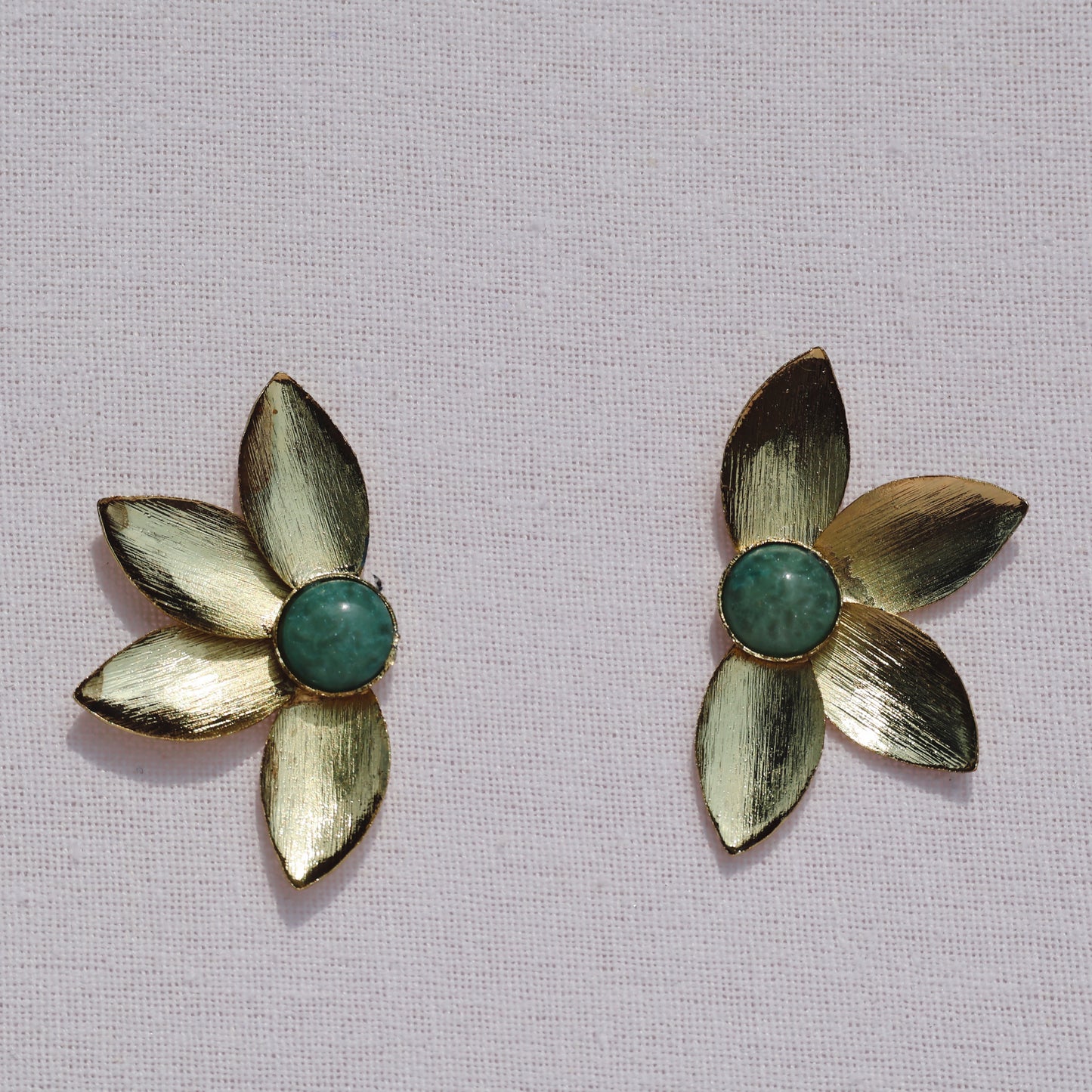 Turquoise Half-Flower Earrings