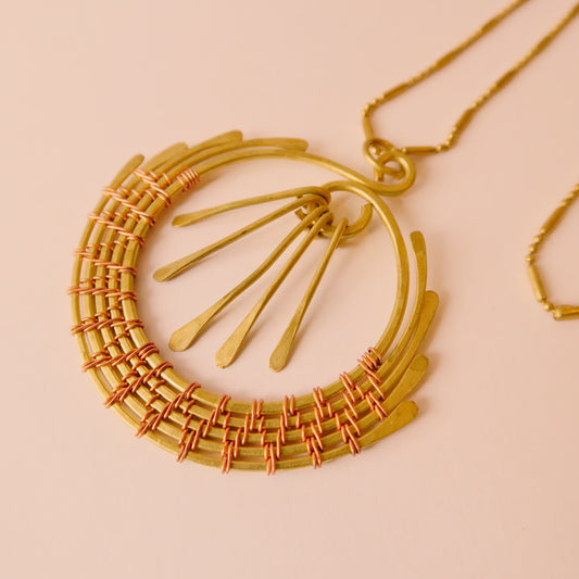 Full Moon Waterfall Necklace - Copper