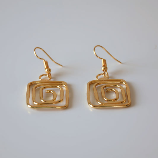 Rectangle Swirl Earrings