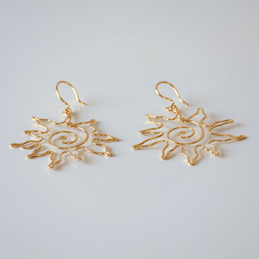 Sun Brass Earrings