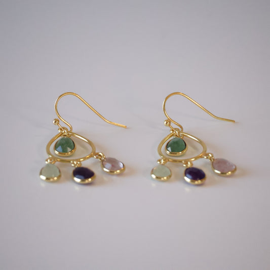 Gemstone Droplets Earrings
