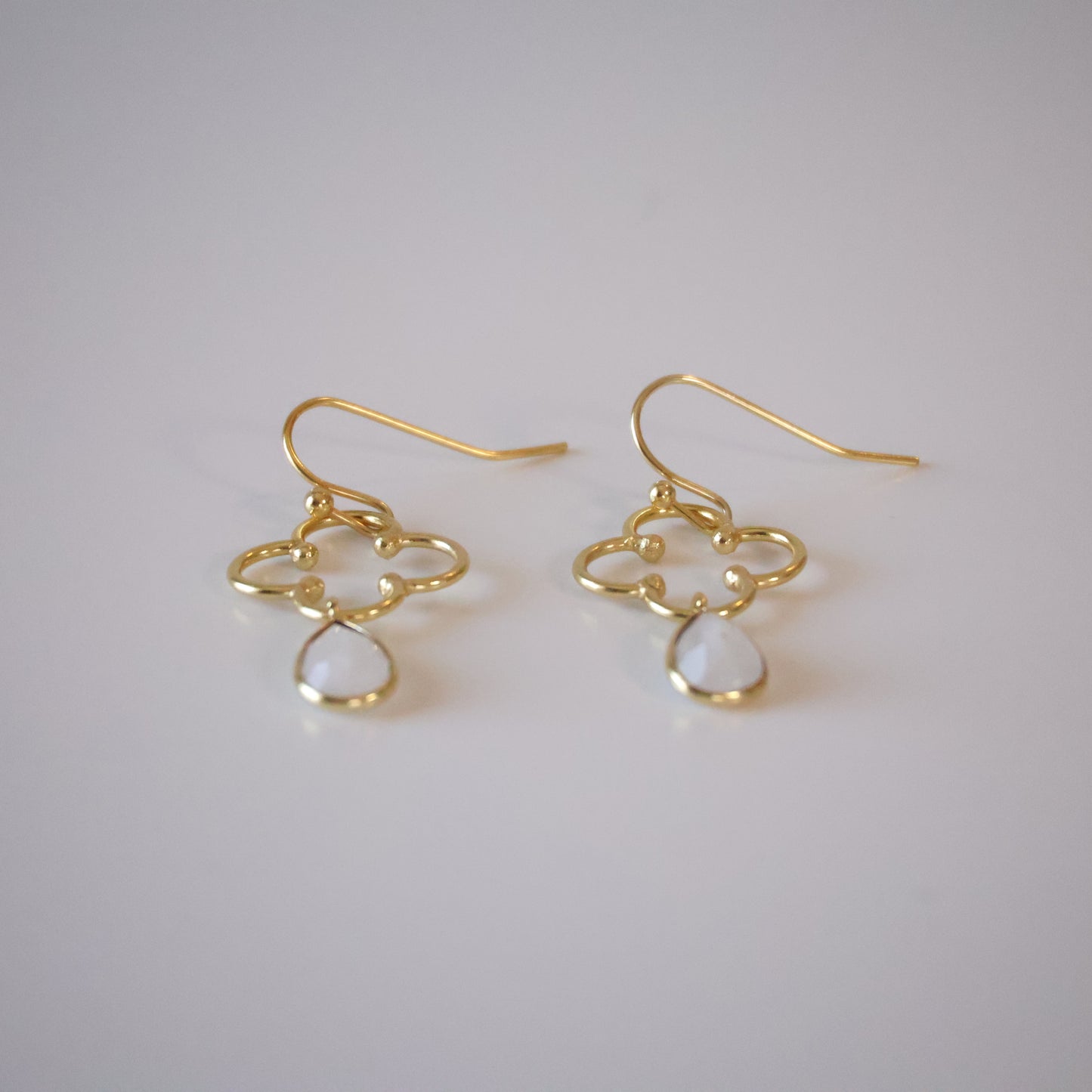 Moonstone Flower Earrings