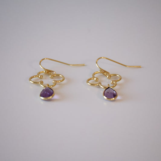 Amethyst Flower Earrings