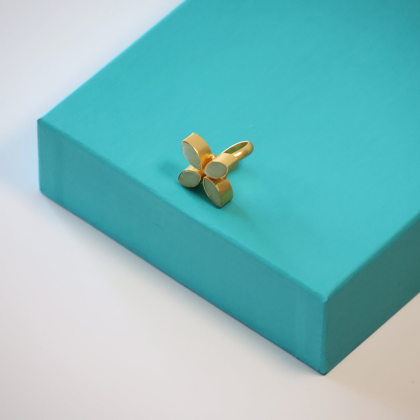 Amazonite Flower Ring