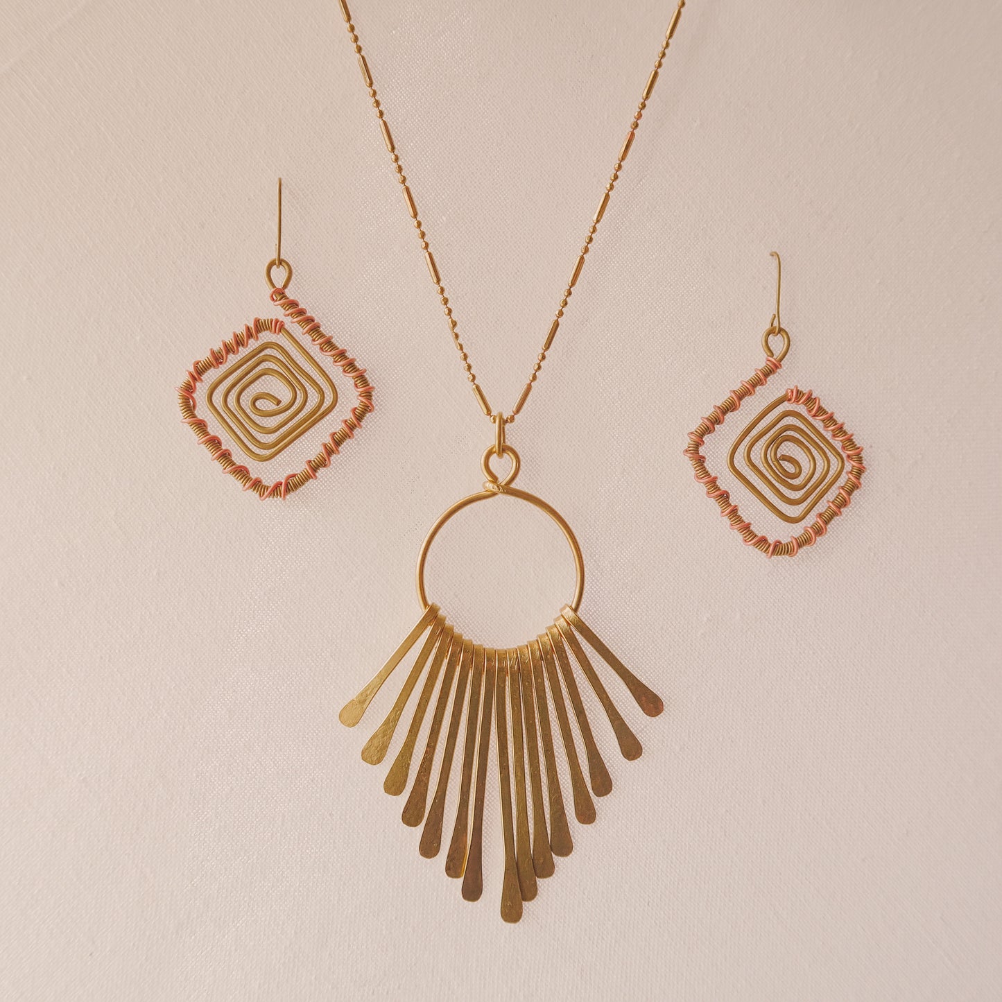 Brass Waterfall Necklace