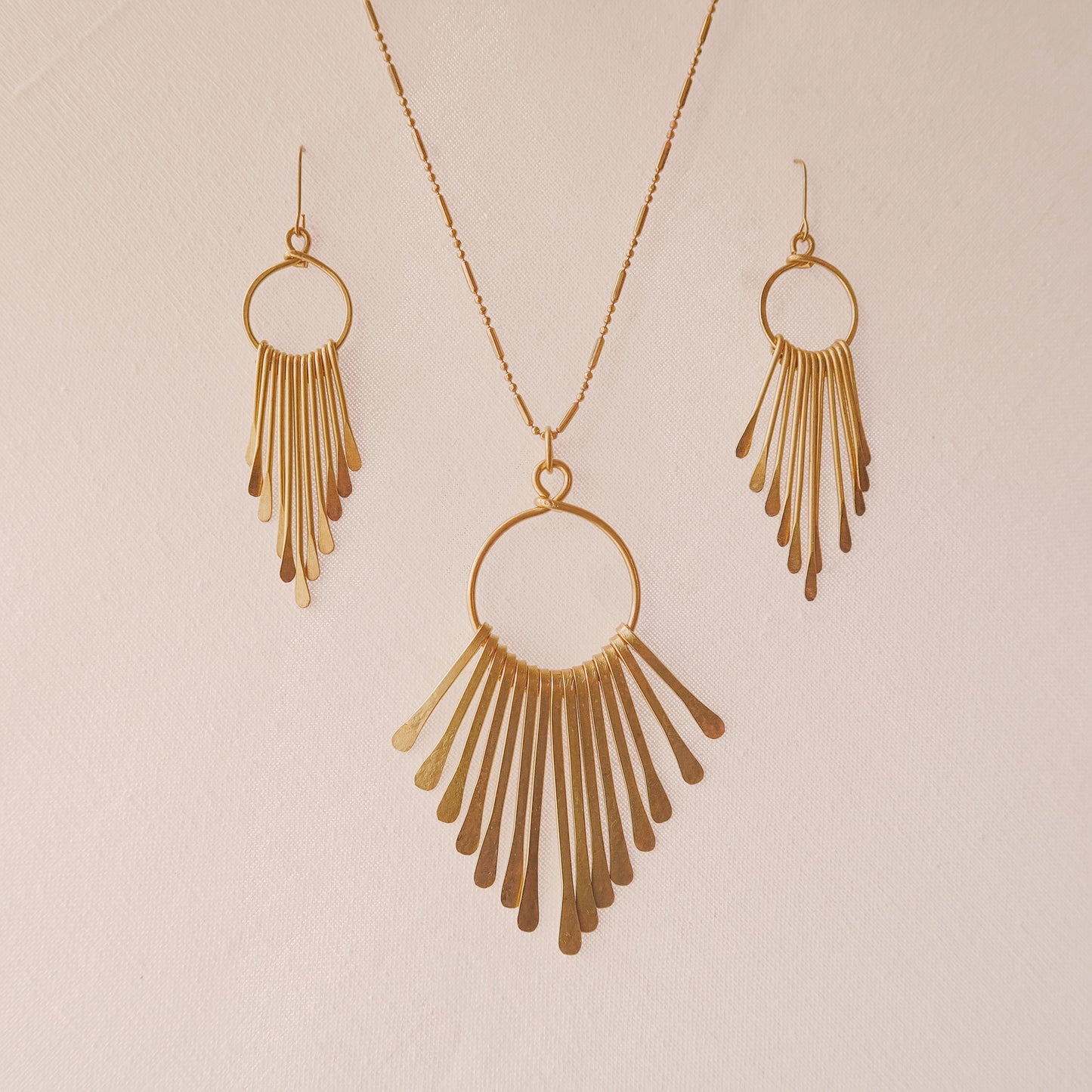 Brass Waterfall Necklace