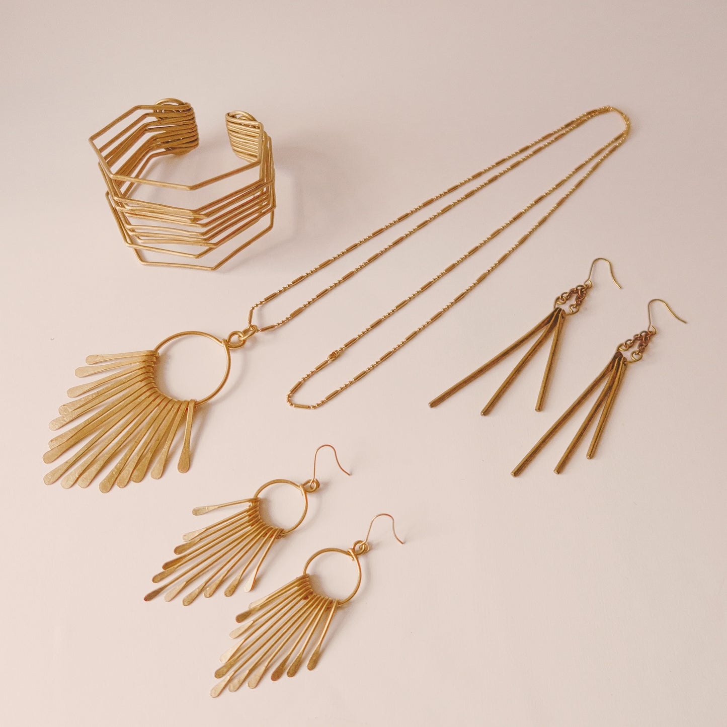 Brass Waterfall Necklace