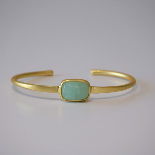 Cabochon Amazonite Cuff Bracelet