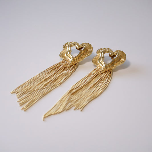 Brilliant Hearts Tassel Earrings