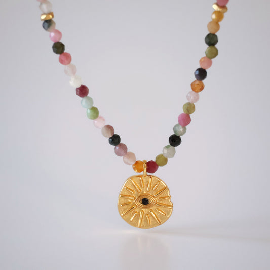 Evil Eye Tourmaline Necklace