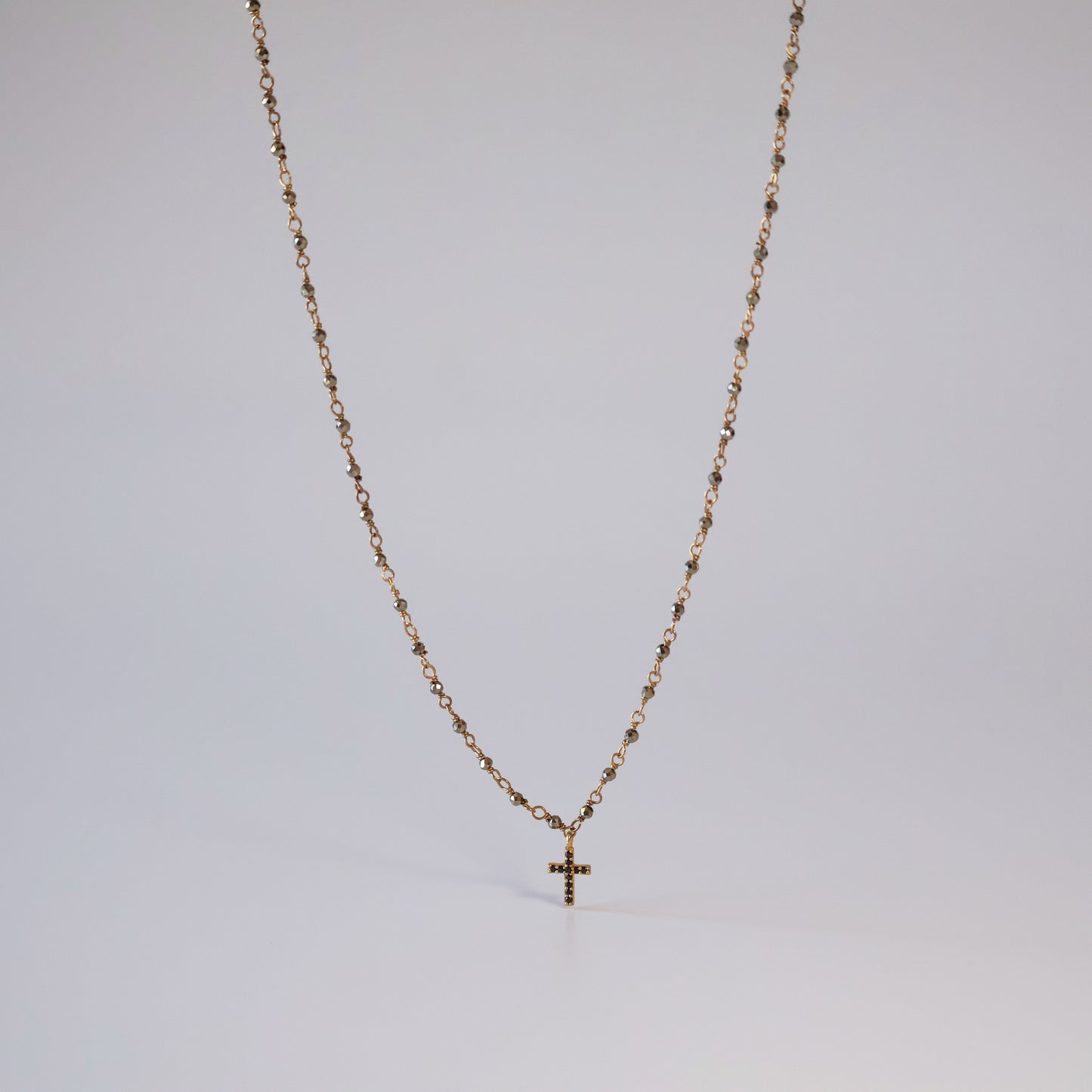 Pyrite Cross Necklace