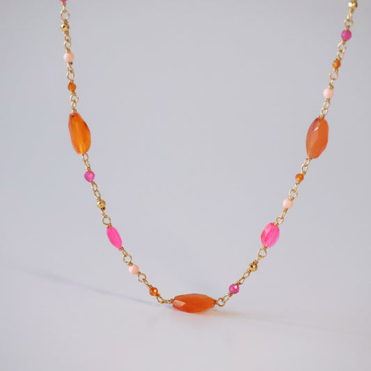 Pink Jade Multi-Stone Necklace