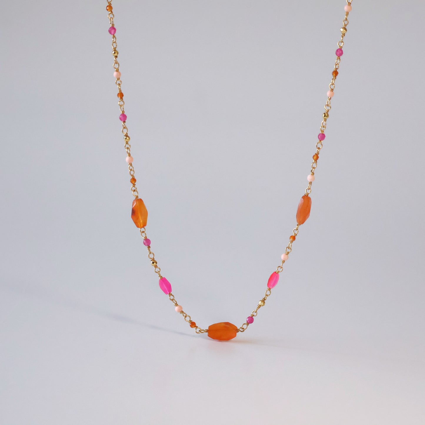 Pink Jade Multi-Stone Necklace