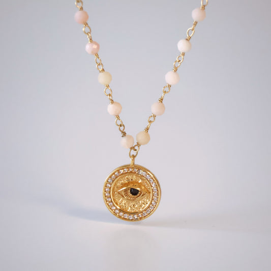Evil Eye Opal Necklace