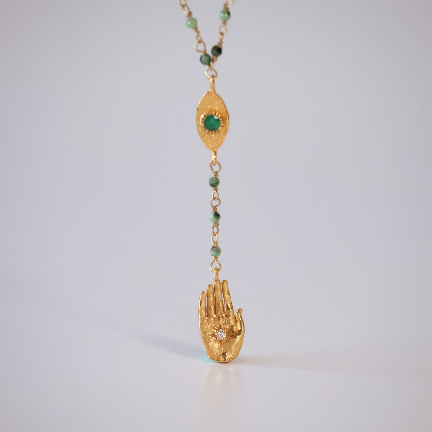 Ruby Zoisite Evil Eye Necklace