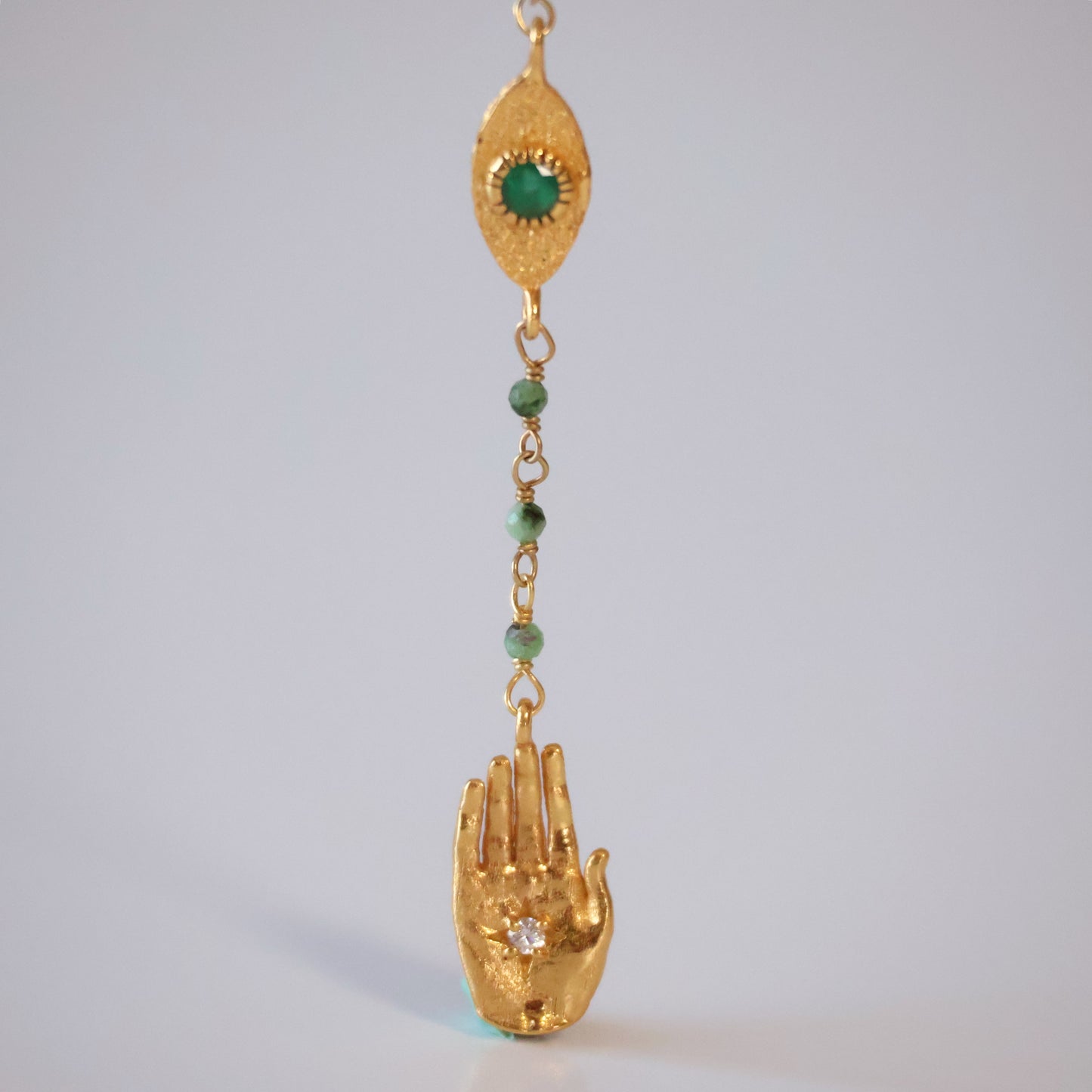 Ruby Zoisite Evil Eye Necklace