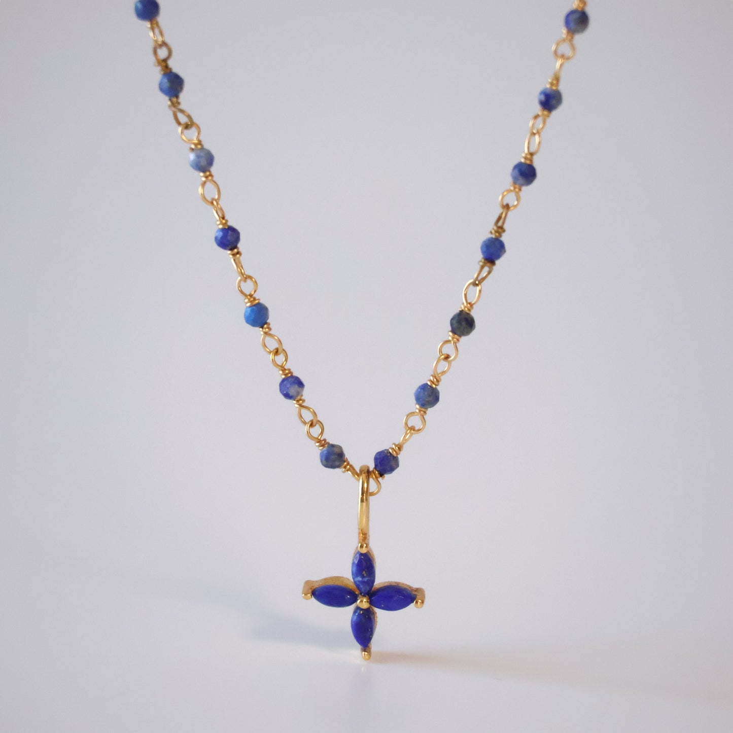 Lapis Flower Necklace