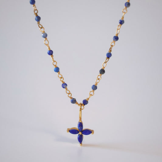 Lapis Flower Necklace
