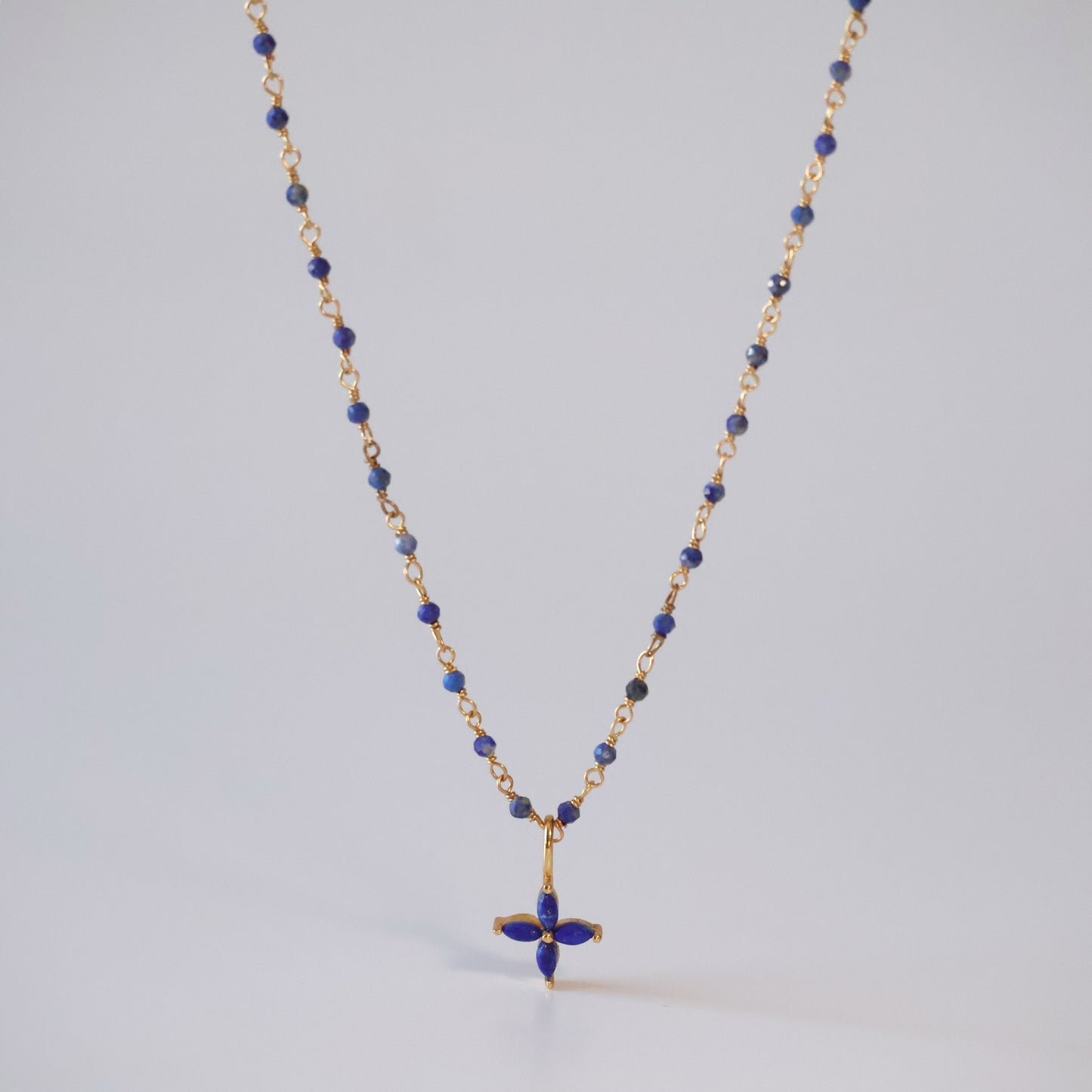 Lapis Flower Necklace