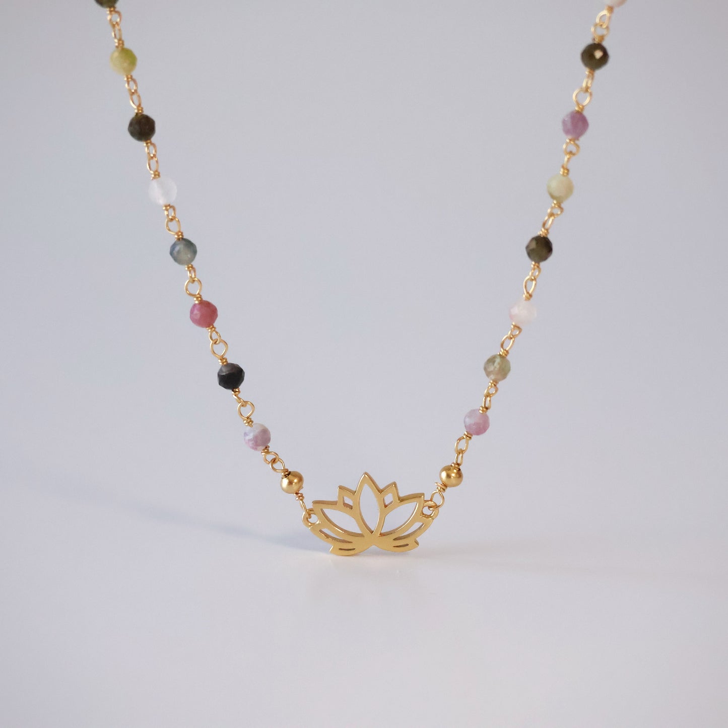 Lotus Tourmaline Necklace