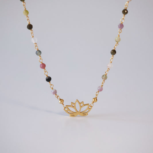 Lotus Tourmaline Necklace