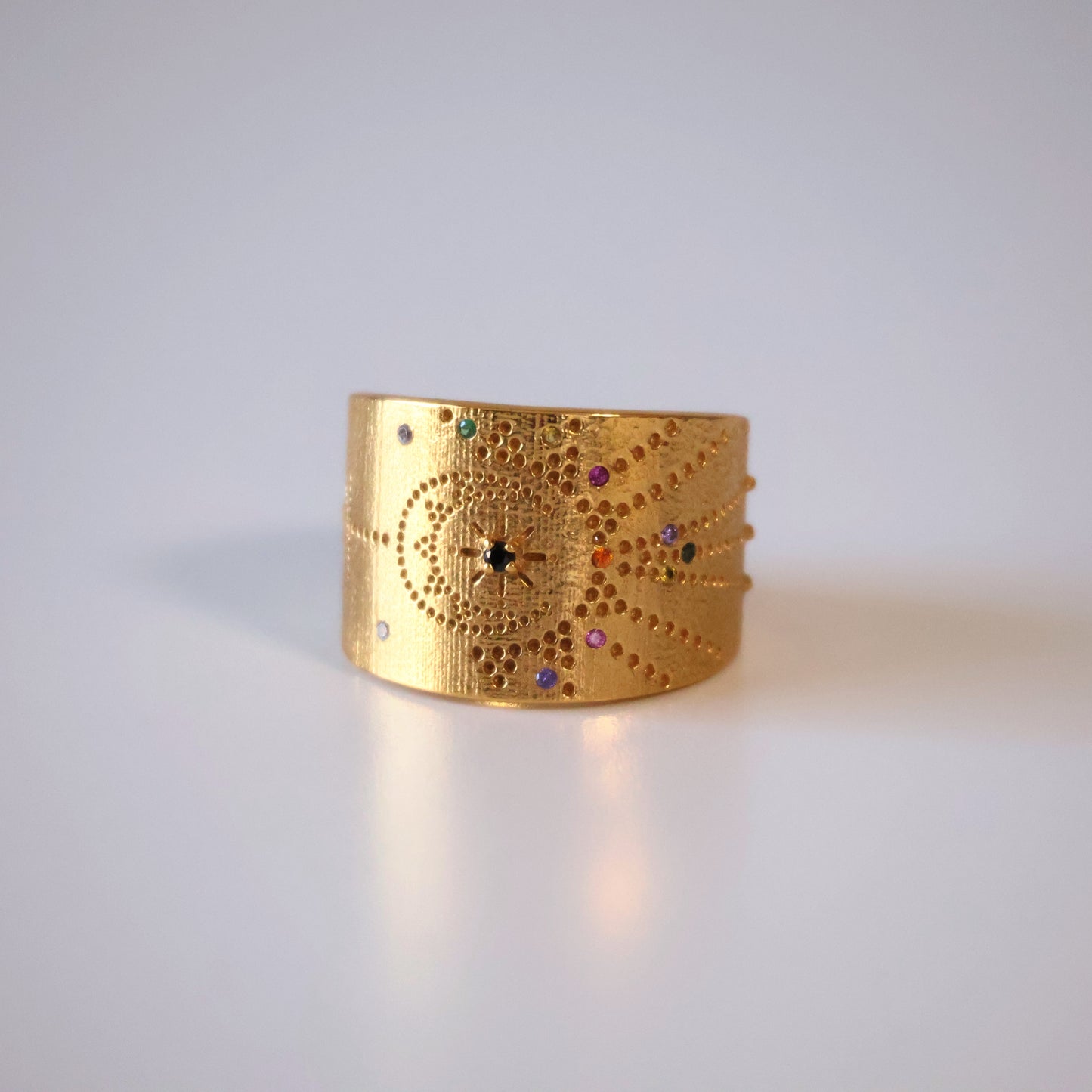 Black Spinel Cosmos Ring